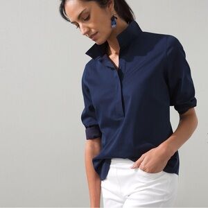 Chico’s tunic 3/4 sleeve navy. Size 4